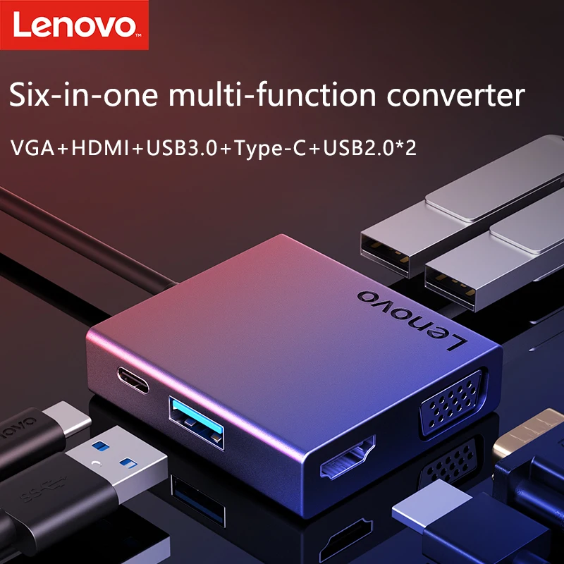 USB C-концентратор 6 в 1 для 3 0 HDMI 4K VGA MacBook Pro Xiaomi Asus Lenovo ноутбука Huawei Mate 10 20 Matebook Type C
