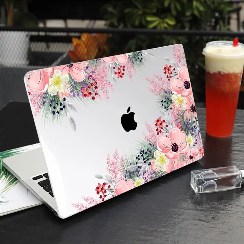 Groene Bladeren Gedrukt Plastic Case Cover Voor Macbook Air 11 12 13 A2337 2020 Pro 13 A2338 A2289 15 16 touch Bar 2019 A2141