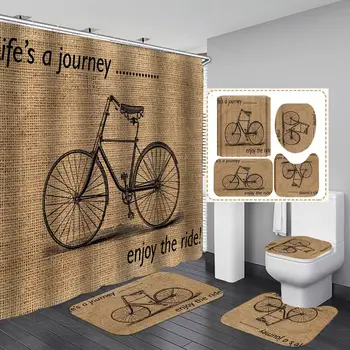 

Shower Curtain, Bathroom Curtains Accessories-Sketch Bike