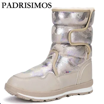 

PADRISIMOS Girls Shoes Fashion Snow Boots Children's Boots Winter Soft Fur Non-slip Thick Bottom Boots Snow Kids JSH-M904