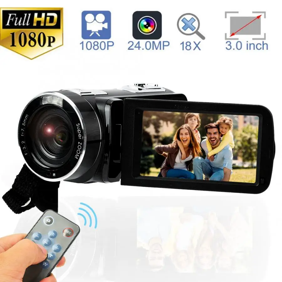 Мини Камера Цифровая видеокамера FHD-P7 1920x1080P 24 миллионов пикселей Портативный Цифровая видеокамера с 270 градусов вращение 3-дюймовая пленка ЖК-дисплей