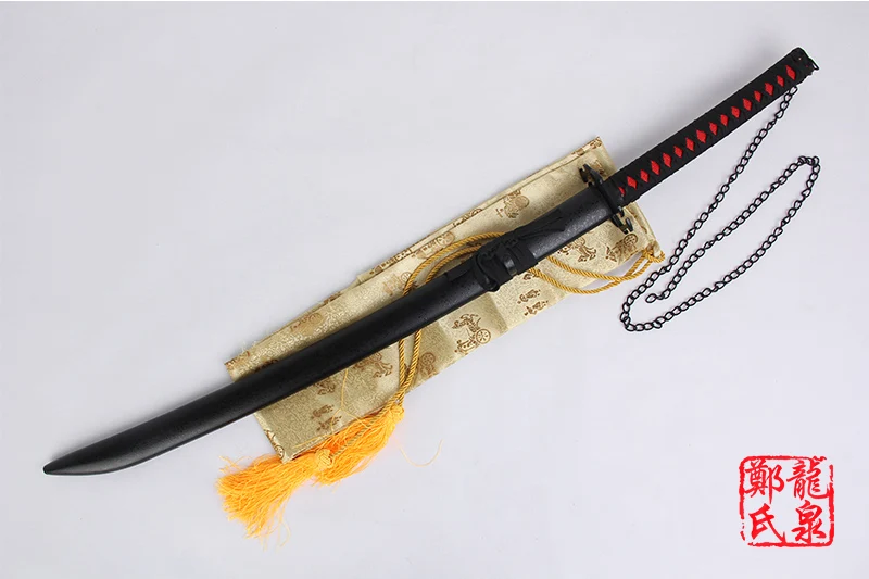 Для Bleach Аниме японская катана реплики самурайские мечи для косплея реквизит лезвие из углеродистой стали черная сумка Декоративный металл без остроты