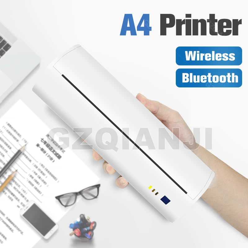 A4 Portable Thermal printer Mobile mini Bluetooth photo inkless Built-in Battery for iSO android PC Support PDF File | Компьютеры и