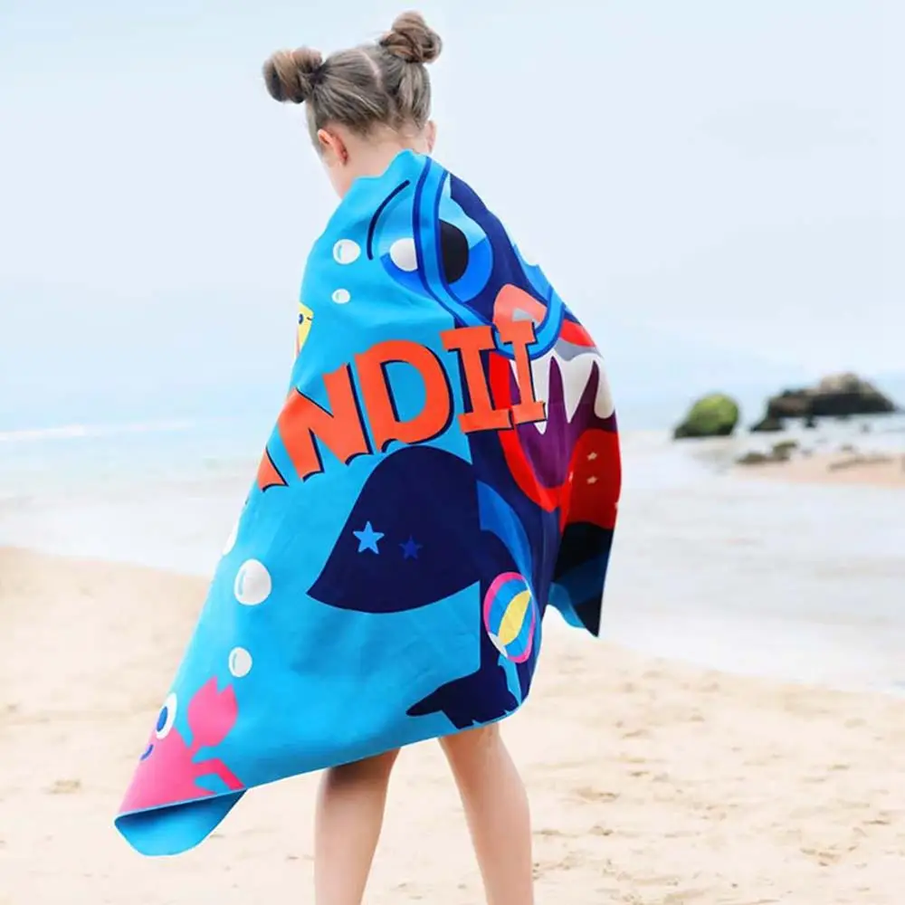 

Children Bath Towel Cartoon Printed Lightweight Sunshade Quick Drying Water Absorbent Washcloth New
