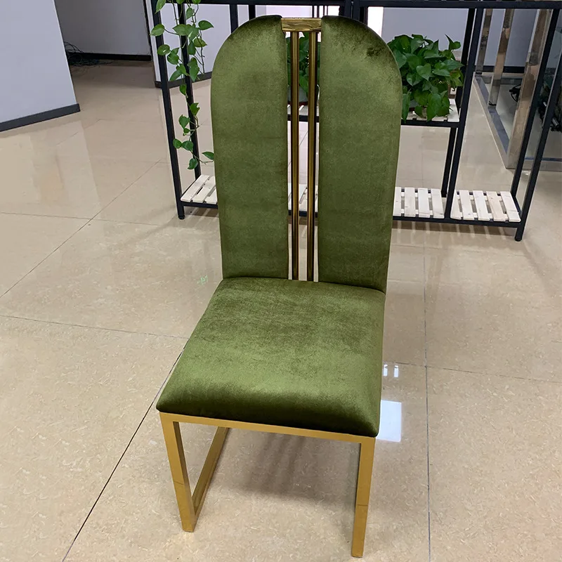 Светильник, роскошный модный обеденный стул, домашний Мягкий тканевый обеденный стул с высокой спинкой, современный обеденный стул из нержавеющей стали для отдыха