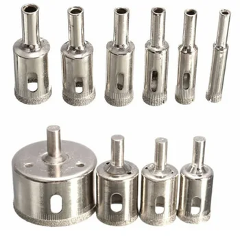 

10pcs/Set 6-30mm Aluminum Alloy Diamond Drill Bits Glass Hole Saw Cutter Tools