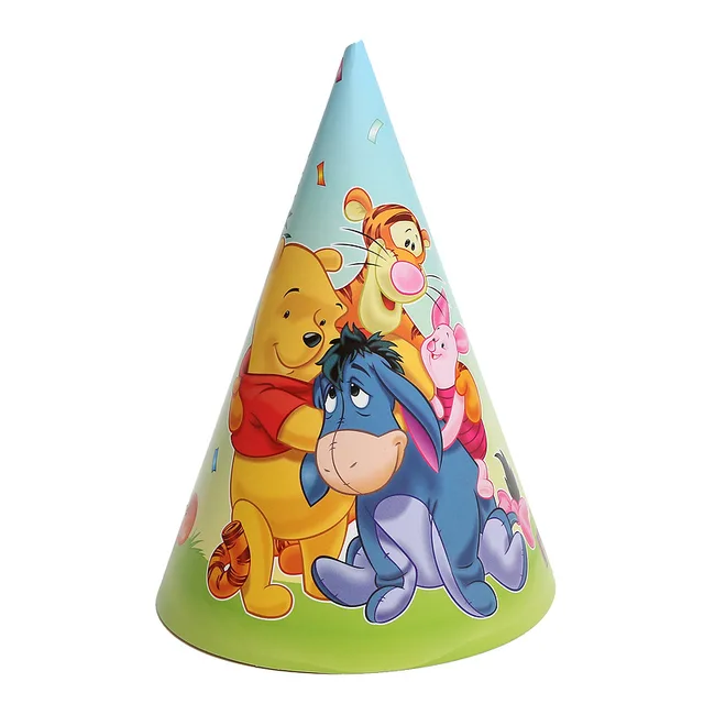 Disney Pooh Children's Birthday Party Supplies Party Tableware Set Paper Towel Tablecloth Paper Plate Knife Fork Spoon Set 6 pcs