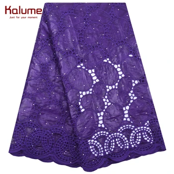 

Kalume 2020 Purple African Bazin Lace Fabric Cheap Hole Style Bazin Riche Lace Fabric With Stone For Nigerian Sewing Dress F1940
