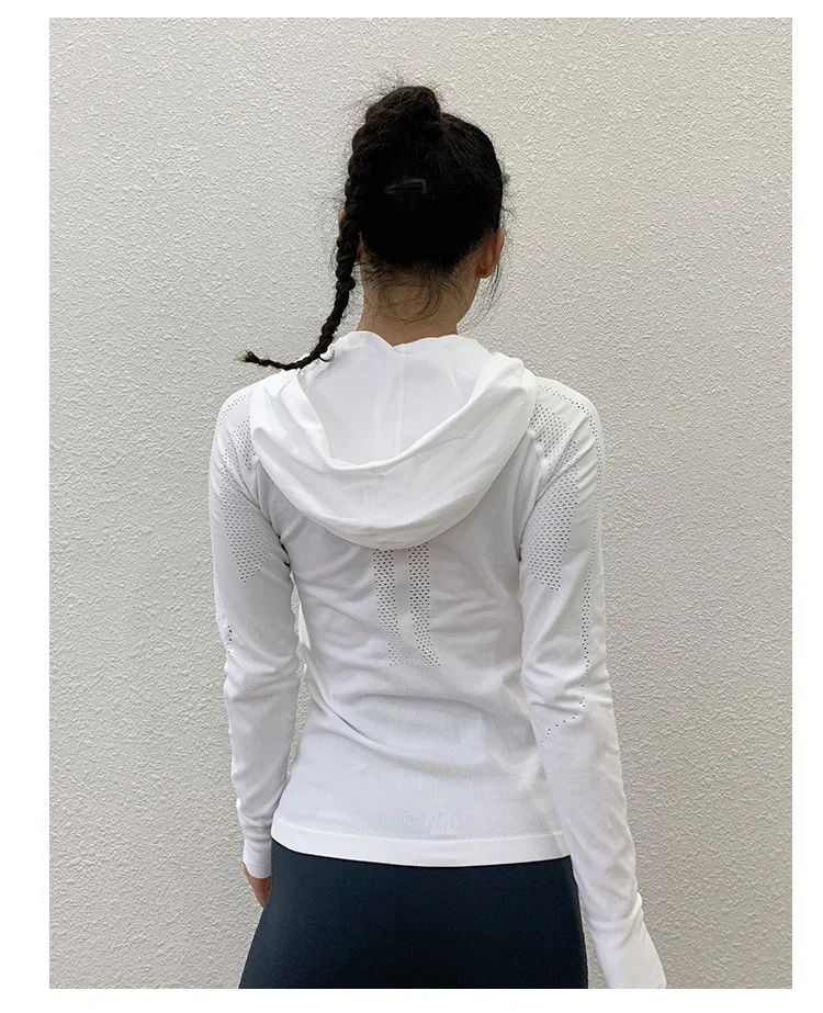 Seamless yoga top long sleeve workout tops for women fitness gym hoodies athletic gym shirt Gradient women sportswear active