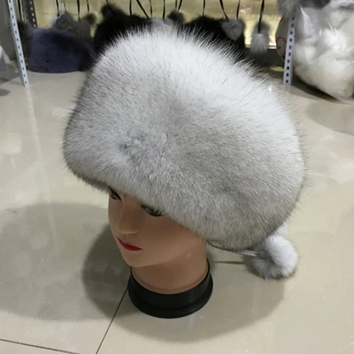 Мода для женщин и девочек Sombrero De Piel De Zorro Invierno ruasia Sombrero De Piel De Zorro Real De Las Mujeres De Calidad - Цвет: color7
