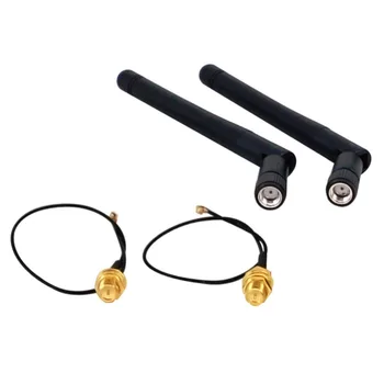 

New Black 2.4GHz 3dBi WiFi Antenna For Wireless Router RP-SMA Male Connector Aerial PCI UFL IPX to RP SMA Pigtail Cable