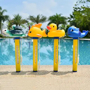 

Mini Cartoon Duck Whale Fish Tortoise Head Floating Swimming Pool Thermometer New