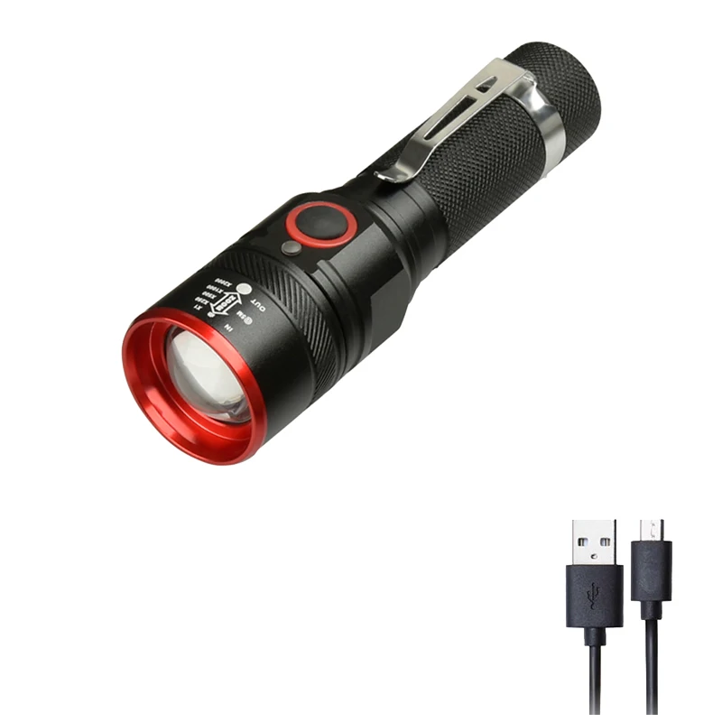 Option A Litwod Z501511 4000лм USB Перезаряжаемый Фонарик xm-l t6 светодиодный фонарик масштабируемый 3 Режима Факел для 18650 с usb-кабелем для кемпинга - Испускаемый цвет: Option A