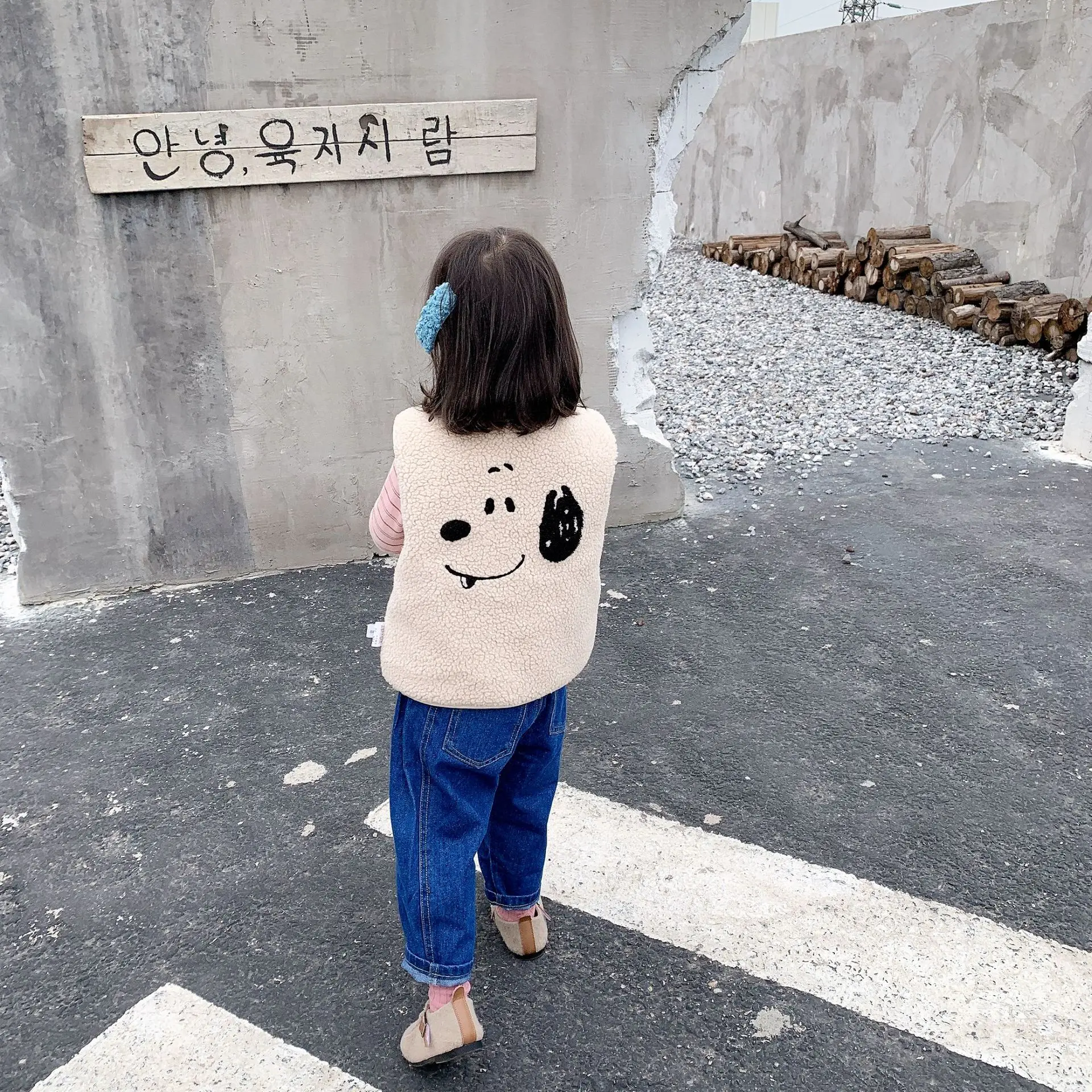 Kids Vest Cartoon Print Thicken Lambswool Waistcoats for Girls Toddler Boys Vests Children Clothing Autumn Winter Baby Jackets