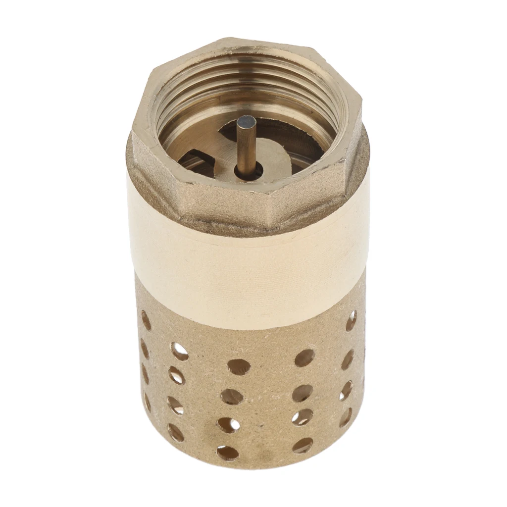 Brass Foot Valve Check Valve With Holes Strainer Filter DN25 1 Inch Installed at a pump or at the bottom of a pipe line