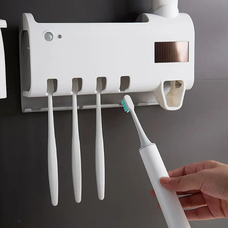 

Toothbrush Sanitizer Rechargeable Power UV Disinfection Wall Mounted Holded