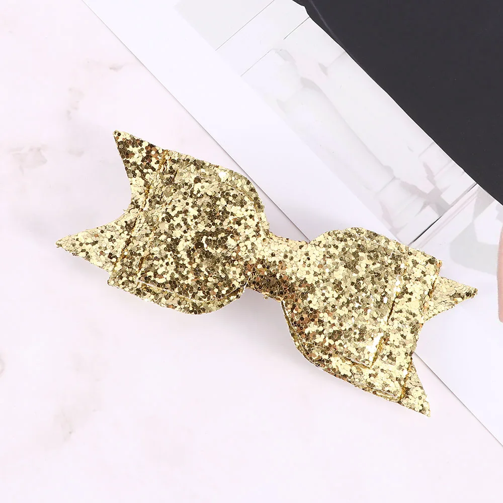 gold Ruoshui/блестящие шпильки для девочек; Блестящие Блестки; большие завязки узлом; заколки для волос для женщин; детские заколки для волос; аксессуары для волос - Цвет: gold