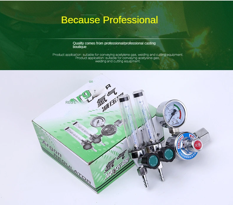 Description Picture 2 of itemDouble Tube 0-25Mpa Argon Regulator CO2 Mig Tig Flow-Meter Gas-Regulators Flowmeter Pressure Reducer Decompression Table