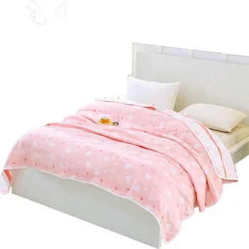 

Six Layers Cotton Thread Throw Blanket For Kids Teens Double-faced Bedding Coverlet Lightweight Breathable blankets for beds