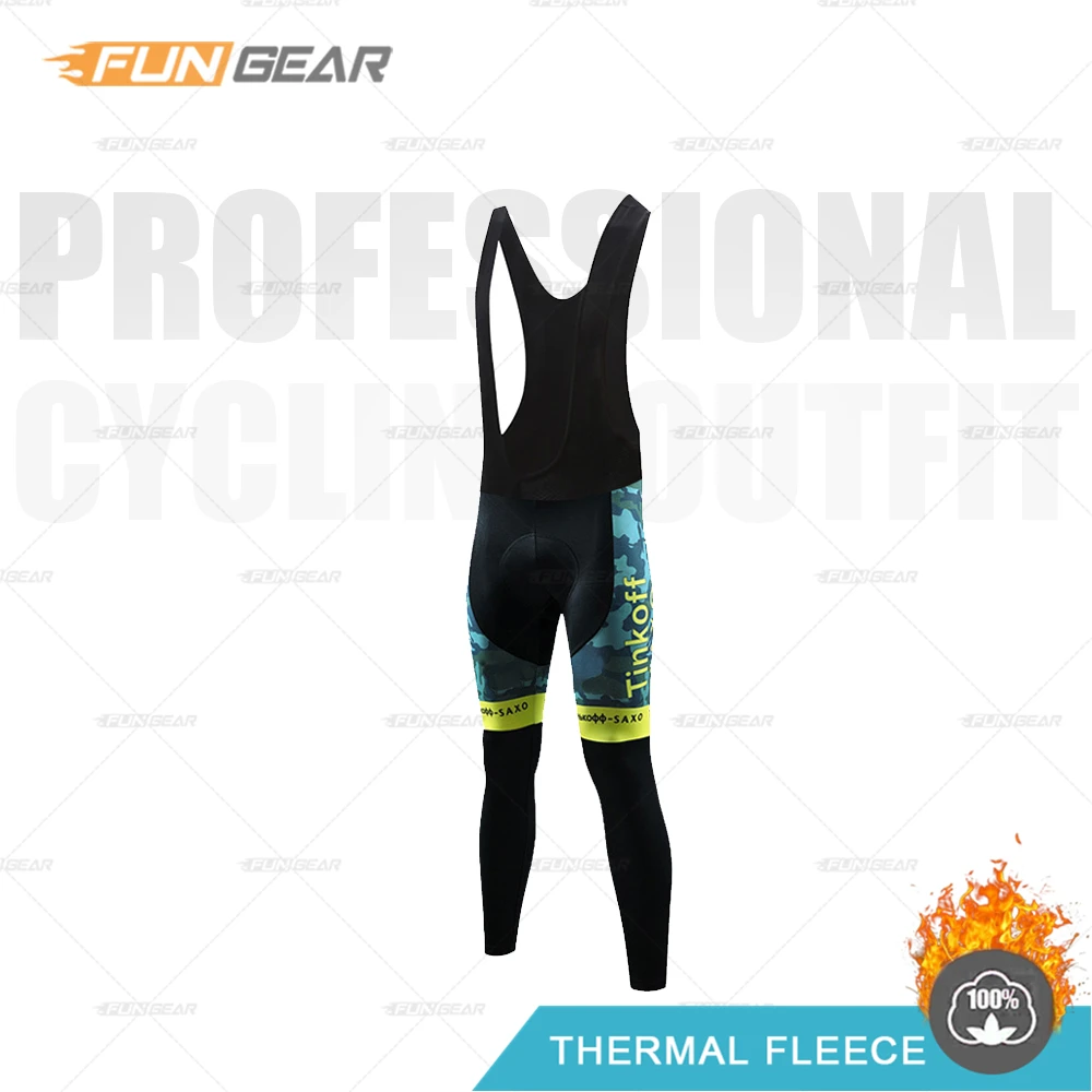 Bib Pants Велошорты, длинные трико, Тинькофф, мужские Зимние флисовые штаны для шоссейного велосипеда, 9D гелевая Подушка с подкладкой, Ropa Pantalon Ciclismo Invierno - Цвет: Bib Pants
