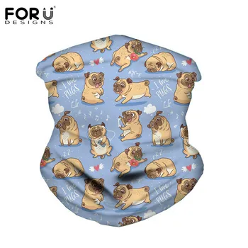 

FORUDESINGS 3D Cute Bull Dogs Print Outdoor Magic Scarf Bandana Head Wrap Headband UV Resistence Sport Balaclavas Headwear Women