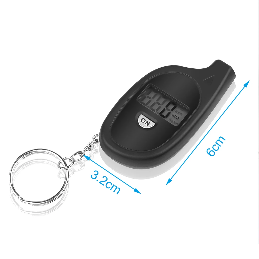 Mini Keychain style Tire Gauge Digital LCD display Car Tyre Air Pressure tester meter Car Auto Motorcycle tire Safety alarm