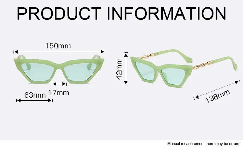 big sunglasses Cat Eye Sunglasses Women Fashion Luxury Square Sun Glasses Female Metal Chain Temples Small Frame Black Purple Oculos De Sol ray ban sunglasses women