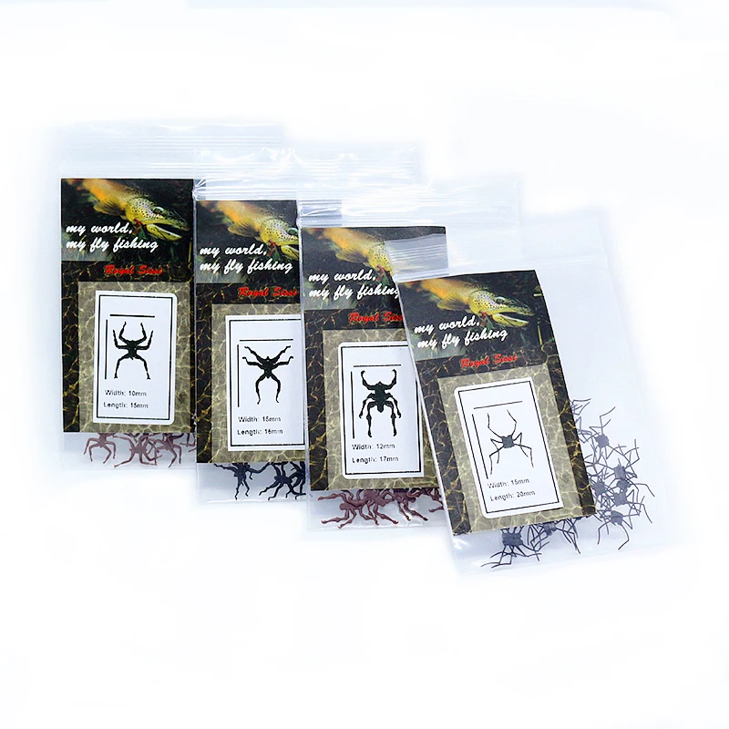 Artificial terrestrial insect legs 20pcs pack housefly ladybug mosquitos adult fly tying legs realistic rubber