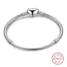 Бренд настоящий 925 пробы Серебряный браслет и браслет свадебные ювелирные изделия Длинные 16-23 см браслеты из костяных элементов для женщин