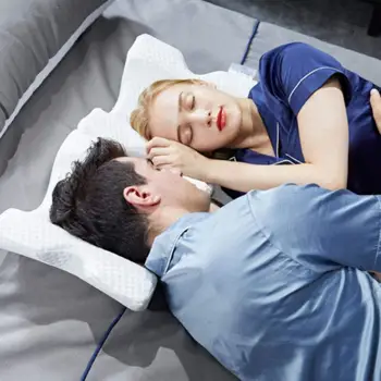 

Cervical Pillow Sleeping Memory Foam 2 In 1 U Shape Side Pillow Office Rest Travel CCidea Arched Ice Silk Fabric Couple Pillow