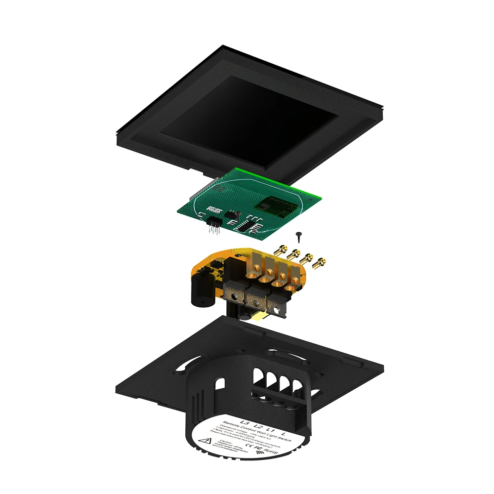 Eu Stanard Wall Touch Switch Crystal Glass Panel 1 Way For Wall Touch Screen Switch For Led Strips Lamp Switch