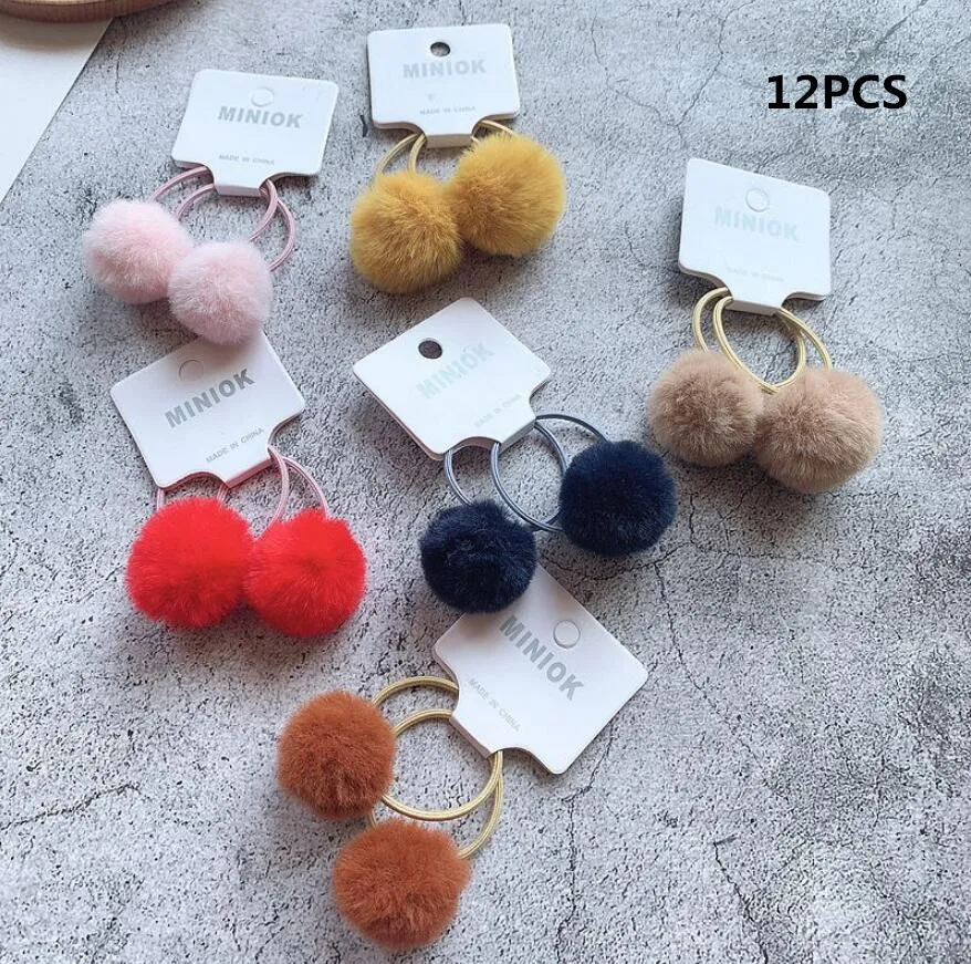 L-12pcs 8/10/12/24 шт. Девушка Дети резинки для волос заколка эластичная резинка для волос резинки милый резинка для волос с бантом, Детские аксессуары для волос, лента для волос - Цвет: L-12pcs