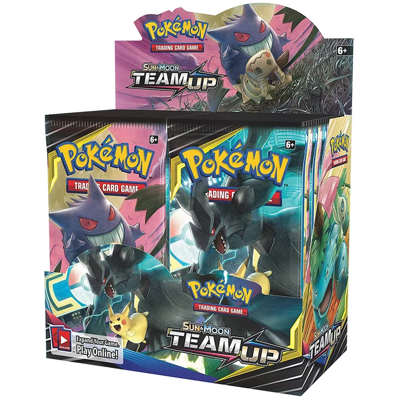Team Up 364 шт. Карты Покемон TCG: солнце и луна, светильник-усилитель, герметичная коробка, коллекционный набор карт для игры в битву Покемон, детские игрушки - Цвет: Team Up