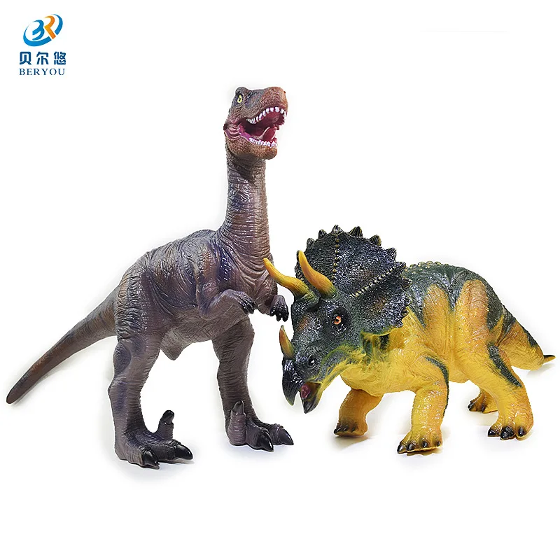 Стиль юрского периода ультра большой мягкий Silcone динозавр модель игрушки T-Rex Трицератопс динозавр игрушка обучающая игрушка