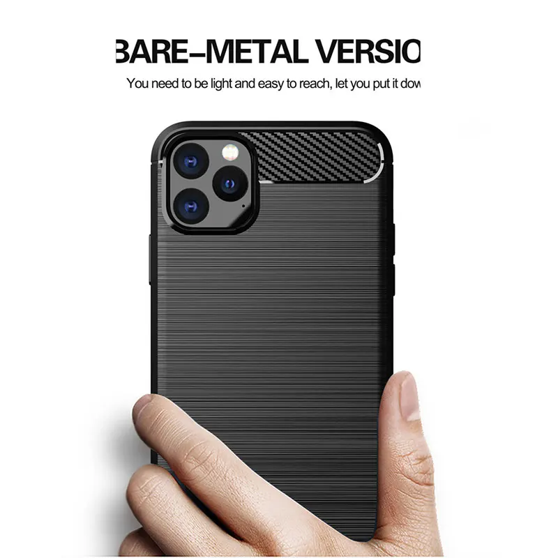 Новый чехол из углеродного волокна для Apple iPhone 11 Pro Max X XR Xs 6 6S 7 8 Plus 5 5S SE мягкие