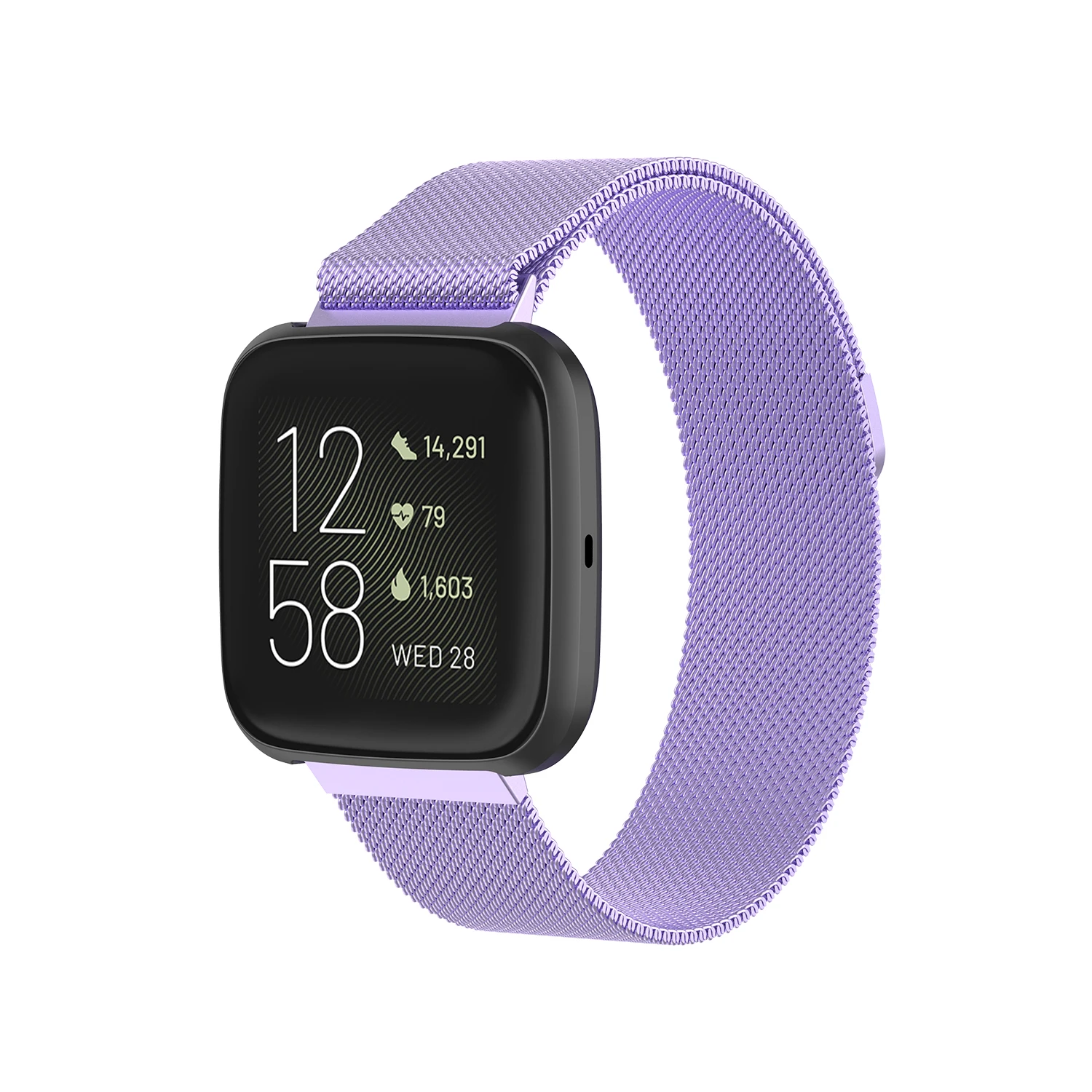Purple Металлический ремешок из нержавеющей стали для Fitbit Versa 2 ремешок на запястье Миланский Браслет fitbit Lite Verse 2 аксессуары ремешок на запястье - Цвет: Purple