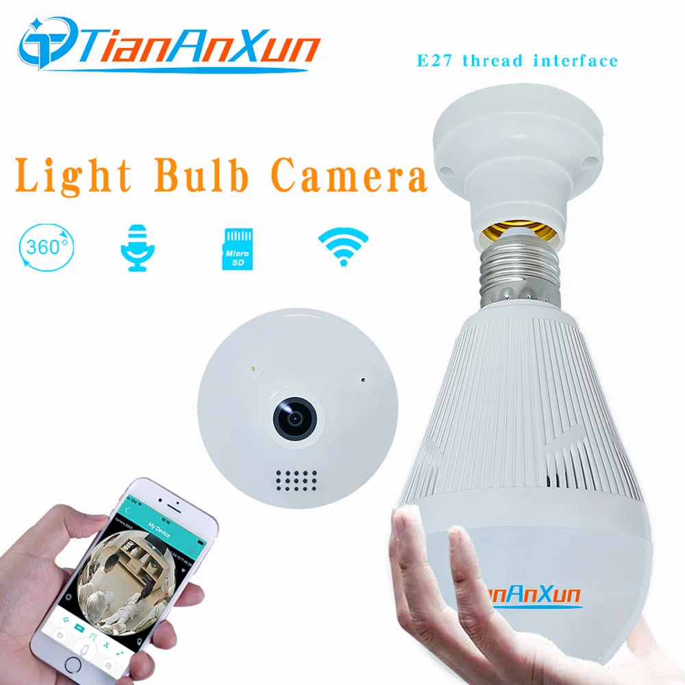 Tiananxun 360 градусов лампочка камера 1080P ip Wifi камера 960P Домашняя безопасность беспроводной панорамный 3D VR cctv наблюдения Icsee