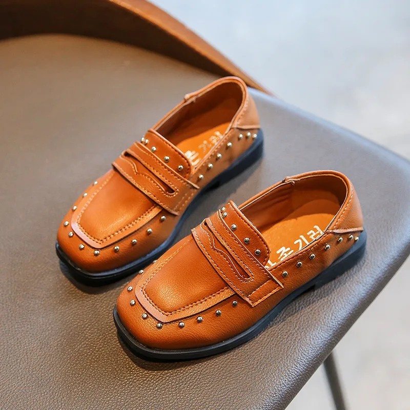 2020Spring Autumn Children Girls Shoes Kids School Leather Shoes For Student Brown Black Dress Shoes Girls 4 5 6 7 8 9 10 11-14T