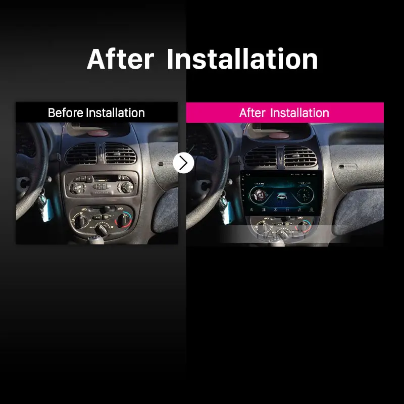 Harfey gps HD сенсорный экран автомобиля Радио Аудио " Android 8,1 радио для peugeot 206 2000- с AUX wifi Поддержка Carplay TPMS DAB