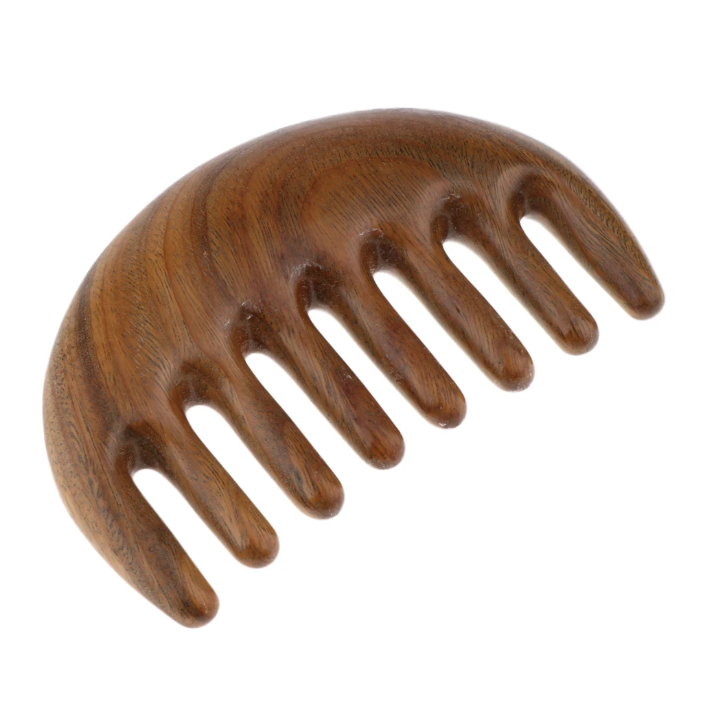 Mini Small 3.9” Pick Lifting Wooden Comb, Scalp Massage Wood Comb, Natural Green Sandalwood, For All Hair Styles & Types