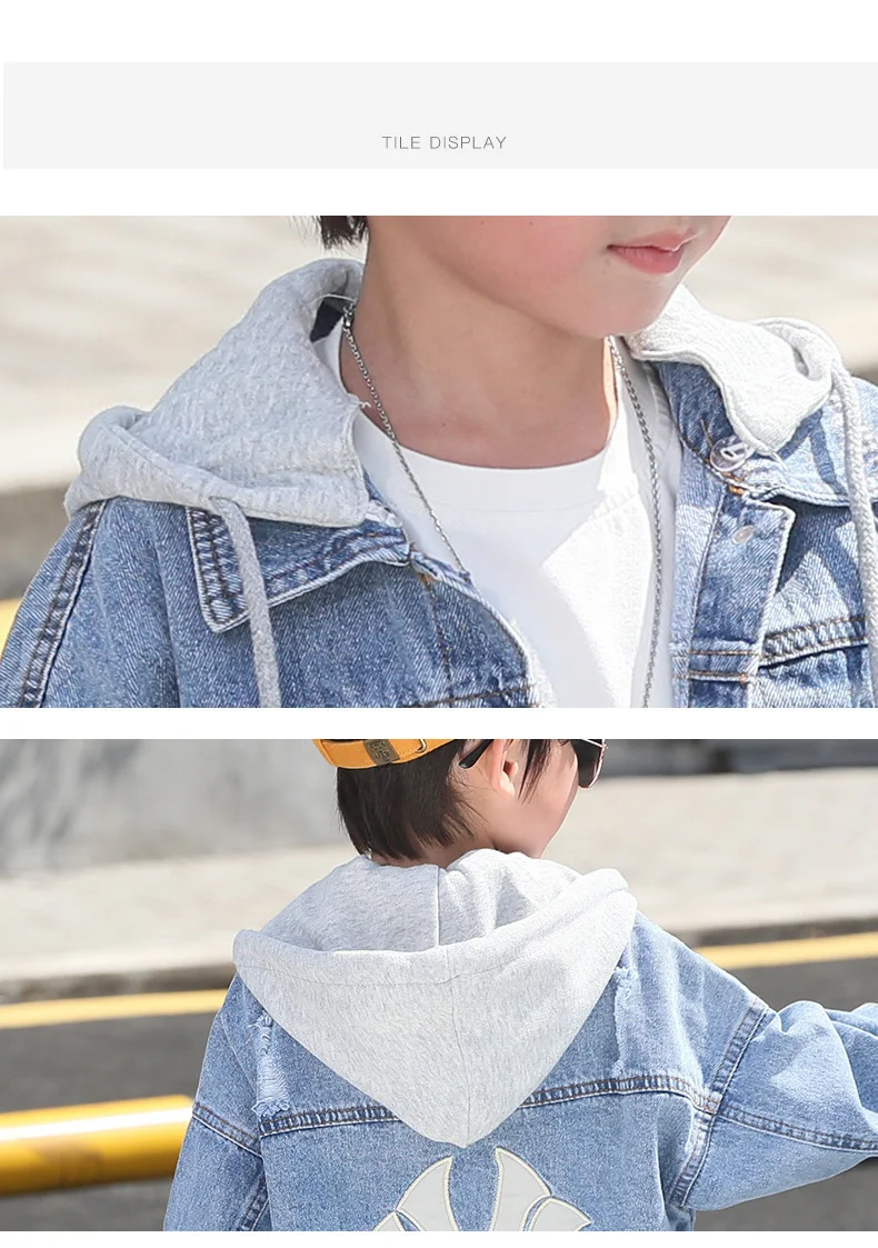 Boys Jean Jacket Tidal Autumn Wear Western Style Big Child Denim Shirt Boy the New Children in the Spring and Autumn Jacket