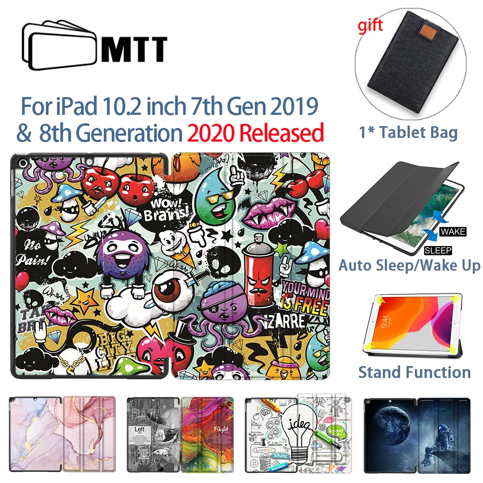 Чехол MTT для iPad 10 2 дюймов 7-го 8-го поколения 2020 PU кожаный откидной с подставкой Funda