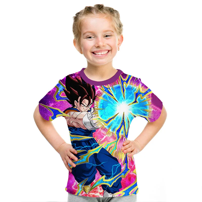 Летние дети Dragon Ball Z футболка 3D с принтом из аниме Goku Вегета футболки рубашка "драгонболл" Super Saiyan Vegeta детская одежда