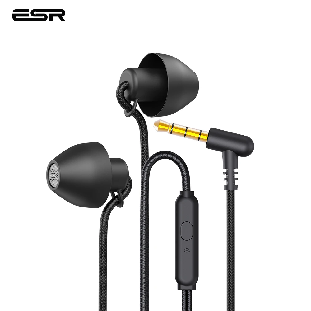 ESR 3.5mm Jack Earphones Headsets With Built-in Microphone Type-C Port In-Ear Stereo Earbuds Wired Earphone For Universal Cell