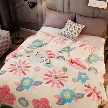 

Spring & Autumn Thicked Blanket Snowflake Cashmere Bedsheet Bedspread Outdoor Travel Warm Mat Sofa Bay Window Mat 200x230cm