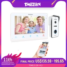 TMEZON 10 pulgadas Wifi inalámbrico inteligente timbre de Video de IP Intercom Sistema de Monitor de pantalla táctil con 720P con cable de la puerta teléfono Cámara Tuya.
