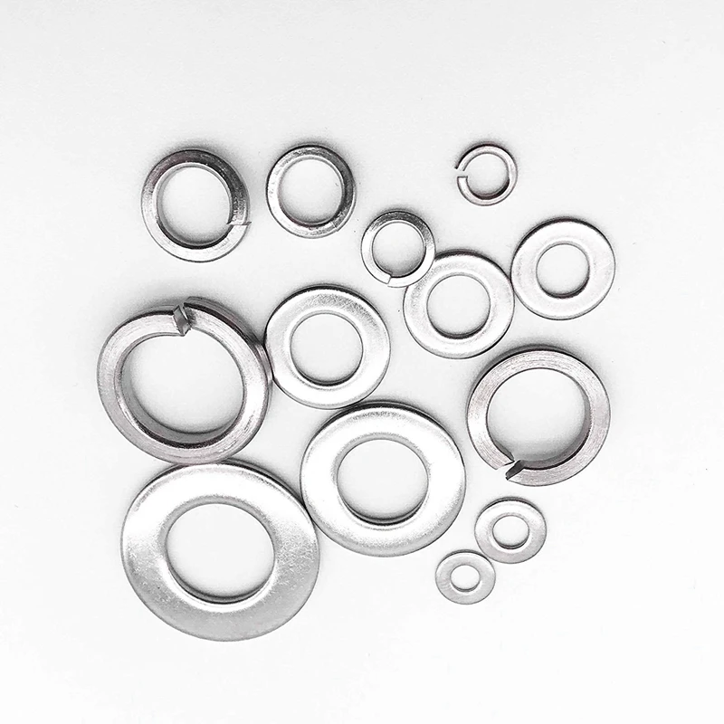 260-Pcs(7-Size) Steel Flat Washer and Lock Washer Assortment Set- Size Included: M2.5 M3 M4 M5 M6 M8 M10 CNIM Hot