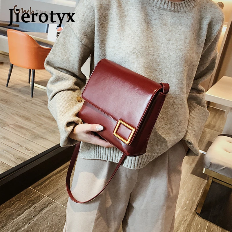 JIEROTYX сумка через плечо Женская Новинка женская сумка Весенняя модная квадратная сумка женская простая дикая кожаная сумка через плечо