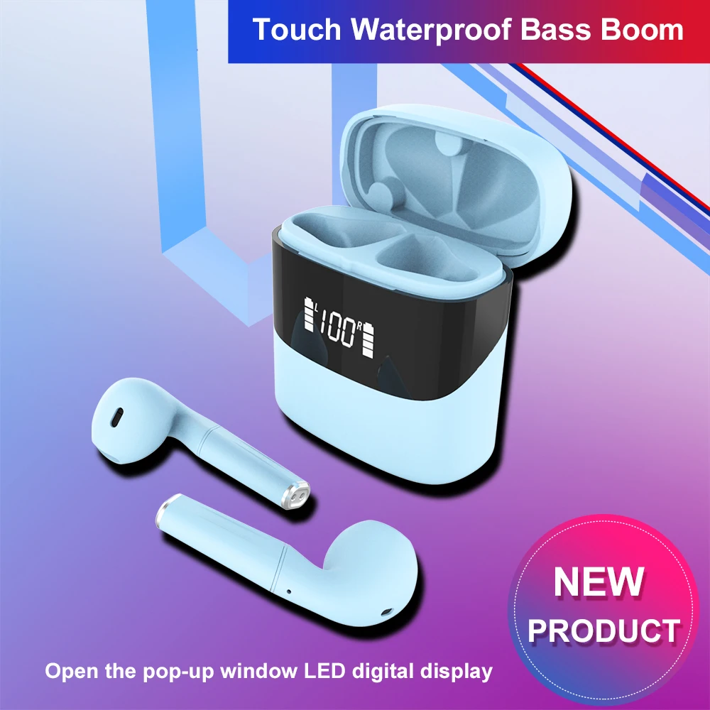 

Bluetooth Earphone TWS Wireless Headphone Stereo Sound Sport Headset LED Display Earbuds with Microphone for Smart Phone