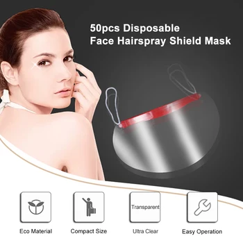 

50pcs Disposable Face Hairspray Shield Mask Bang Trimmer Tool Hair Cutting Tools Shield Hair Salon Face Protection Mask